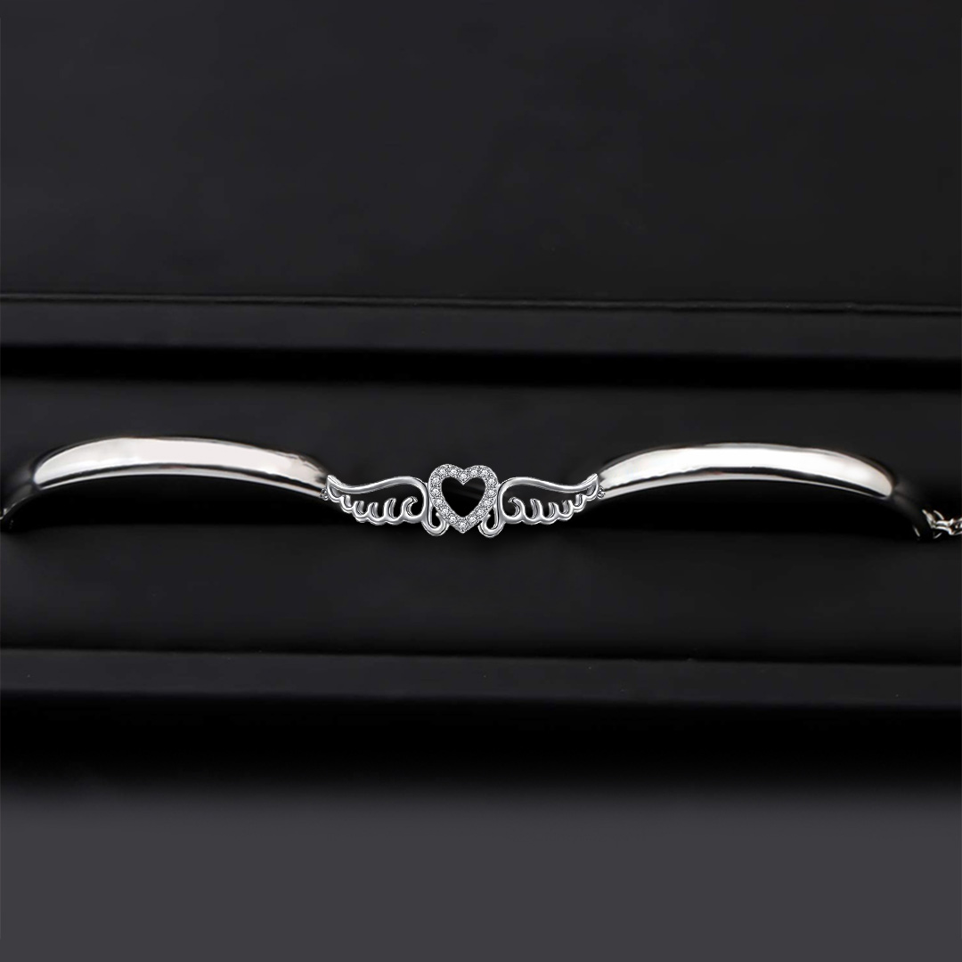 For Memorial - To My Mother In Heaven Angel Wings Bracelet