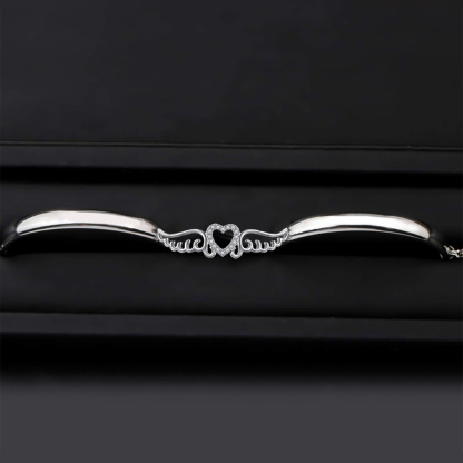 For Memorial - To My Mother In Heaven Angel Wings Bracelet