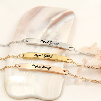 Unfuck Yourself Liberate Yourself Long Engraved Bracelet