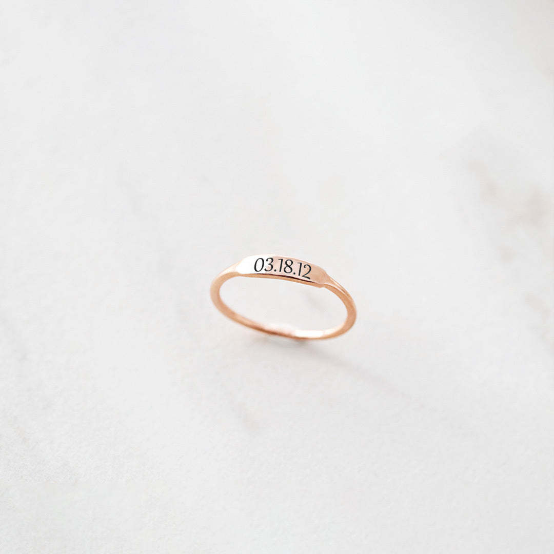 Custom Delicate Dainty Bar Ring