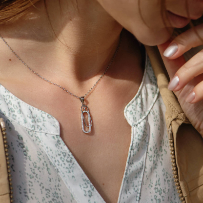 S925 Mother and Daughter Forever Linked Together Circle necklace