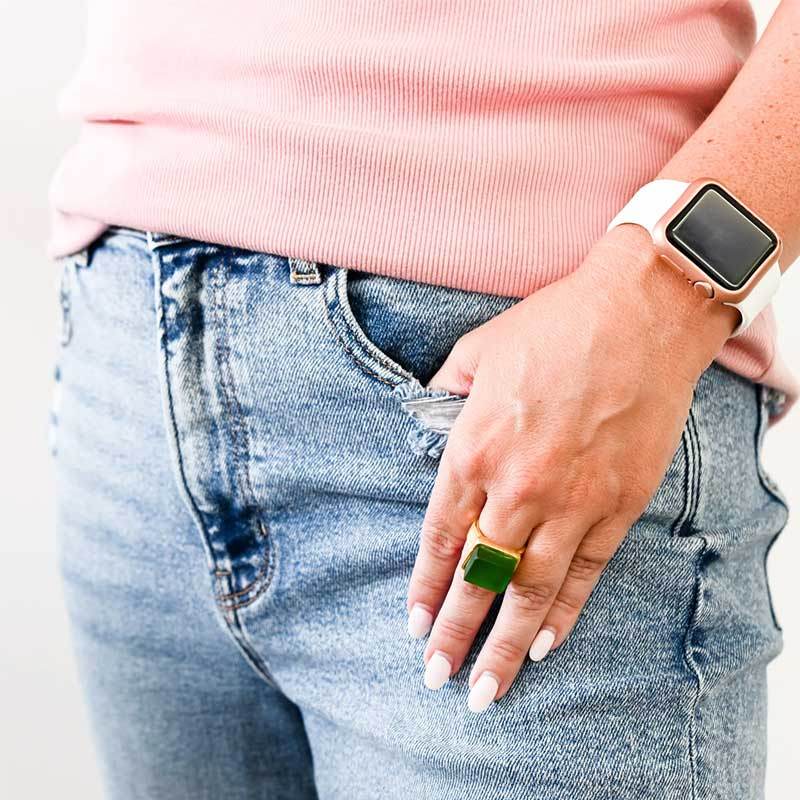 S925 Thalassophile Cube Sea Glass Ring