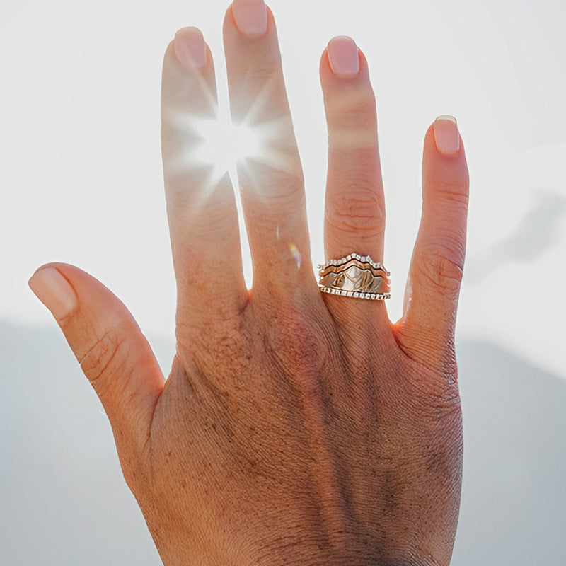 S925 Keep Climbing Mountain Ring