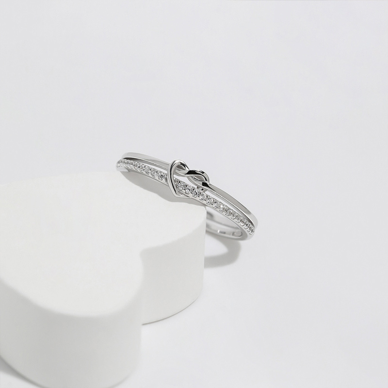 S925 Mother & Daughter Love Diamond Knot Ring