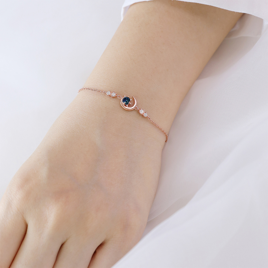 For Daughter - S925 You Are The Most SPECIAL STAR In The Universe Moon & Planet Bracelet