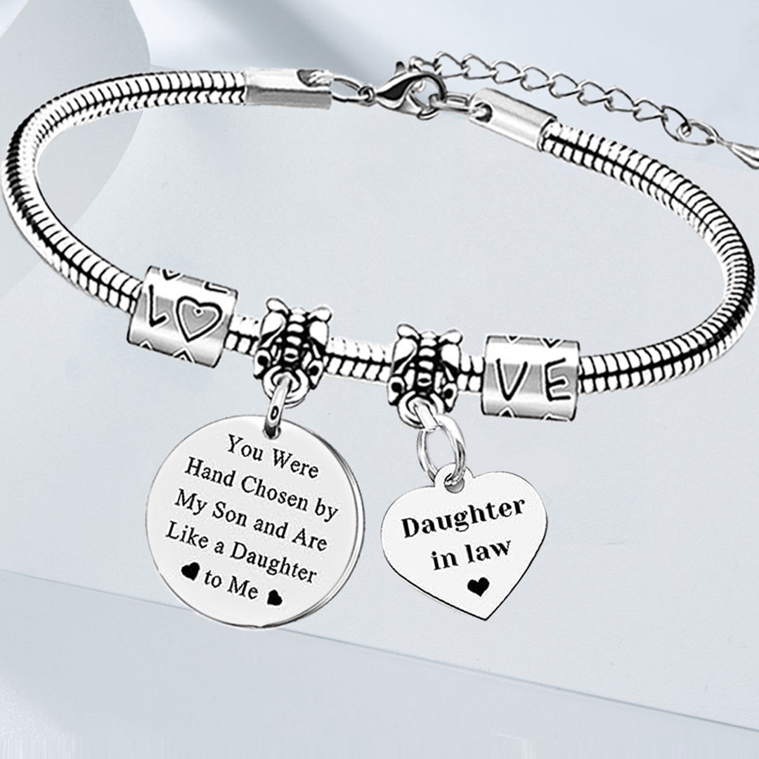 For Daughter-In-Law - You Are Also My Daughter-In-Heart Pendant Bracelet