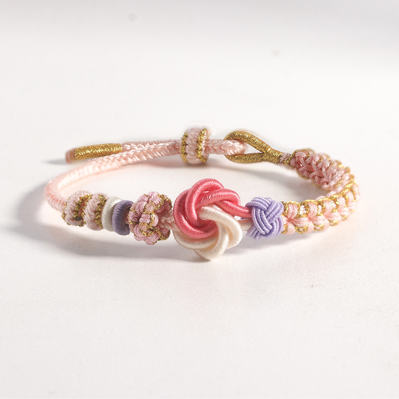 For Granddaughter - I love you forever and always Peach Blossom Knot Bracelet