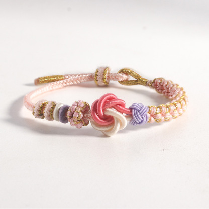 For Granddaughter - I love you forever and always Peach Blossom Knot Bracelet
