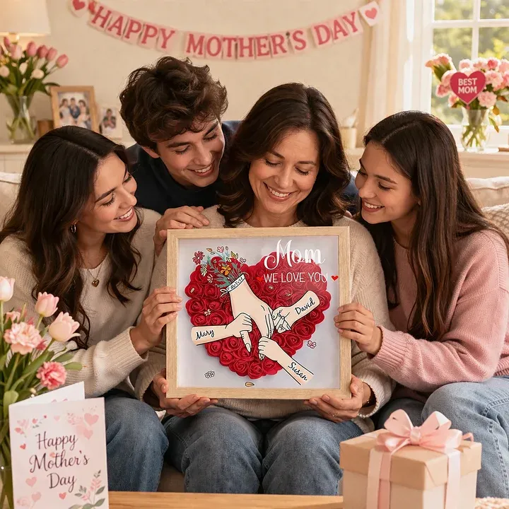 Personalized Flower Shadow Box for Mom & Grandma – A Mother's Day Gift She'll Keep