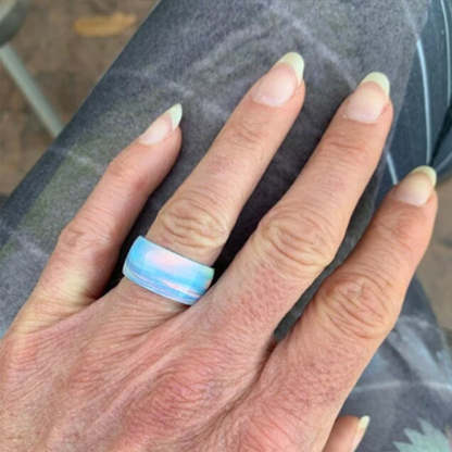Pink Blue Opal Ring