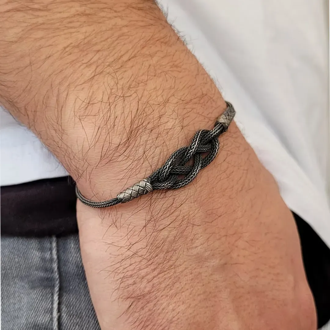 For Son/ Grandson - Mother/ Grandmother And Son/ Grandson Forever Linked Together Celtic Knot Braided Bracelet