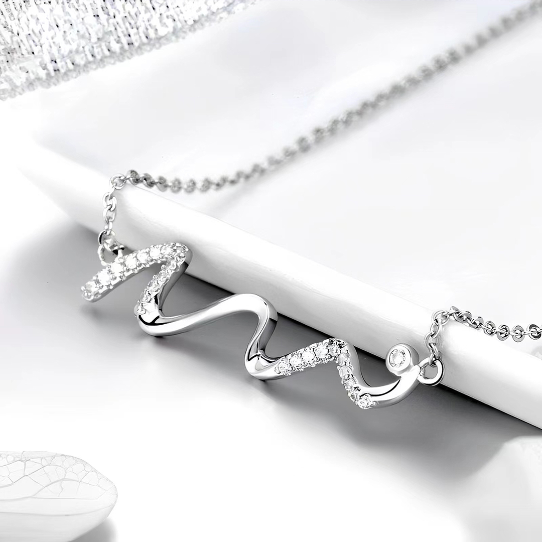 For Badass Daughter - S925 Diamond Wave Necklace