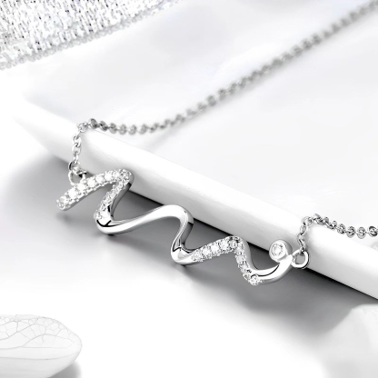 For Badass Daughter - S925 Diamond Wave Necklace