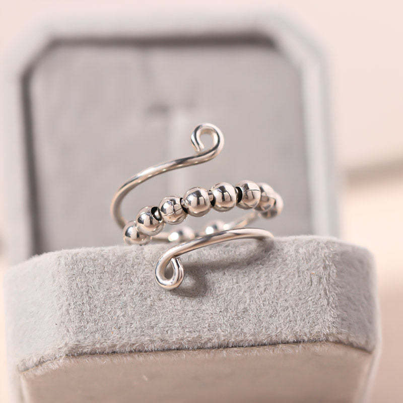 Warrior Circle Bead Sterling Silver Ring