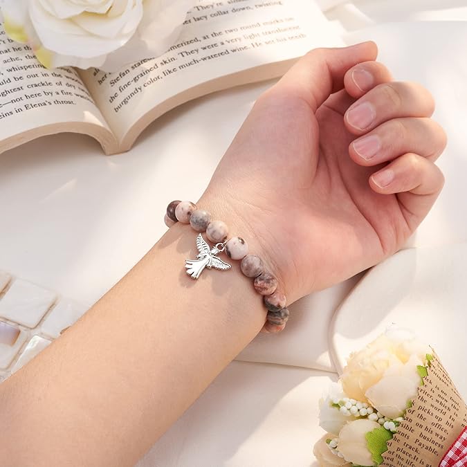 For Memorial - Angel Wing Beaded Bracelet