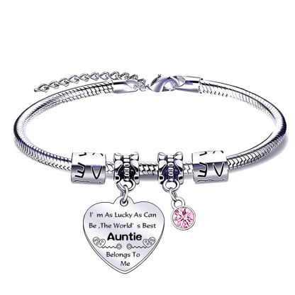 For Aunt - The Love Between Aunt & Niece Is Forever Pendant Bracelet