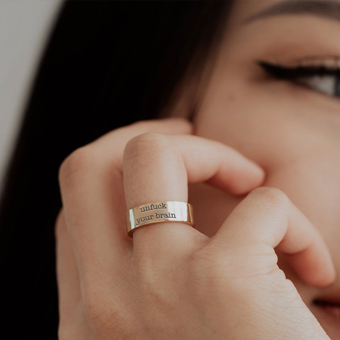 Unf❤️ck Your Brain Wide Band Ring