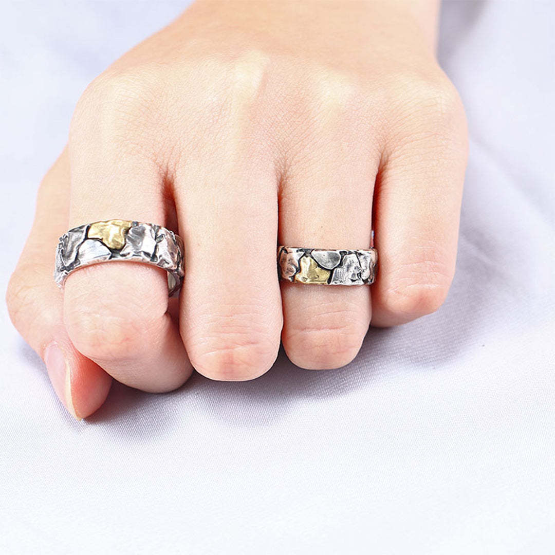 S925 There Is A Crack In Life Cracked Vintage Ring