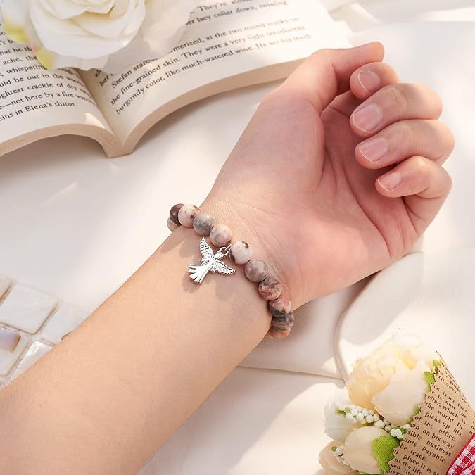 For Memorial - Angel Wing Beaded Bracelet