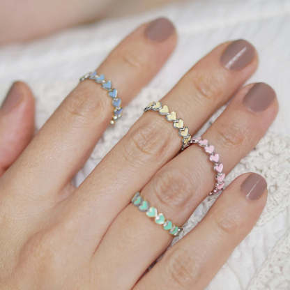 For Love - I Love You Until Infinity Runs Out Colorful Heart Ring