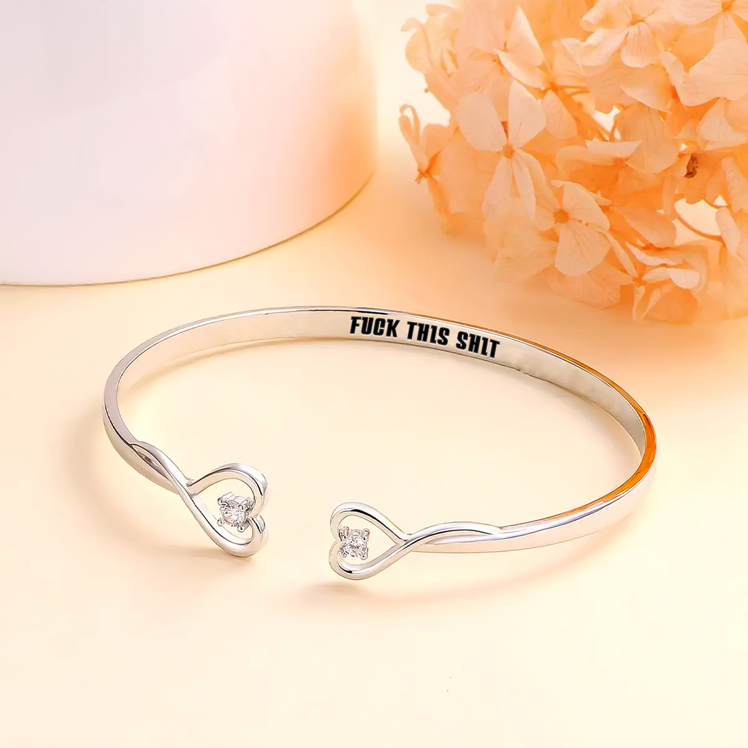 Fuck This Shit Double Hearts Bracelet