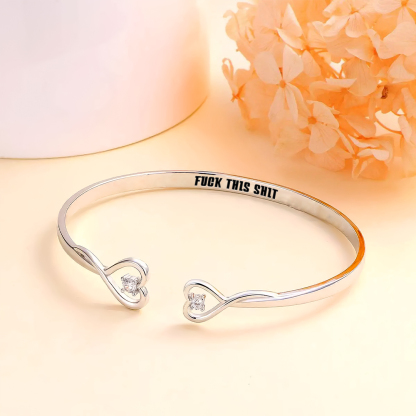 Fuck This Shit Double Hearts Bracelet