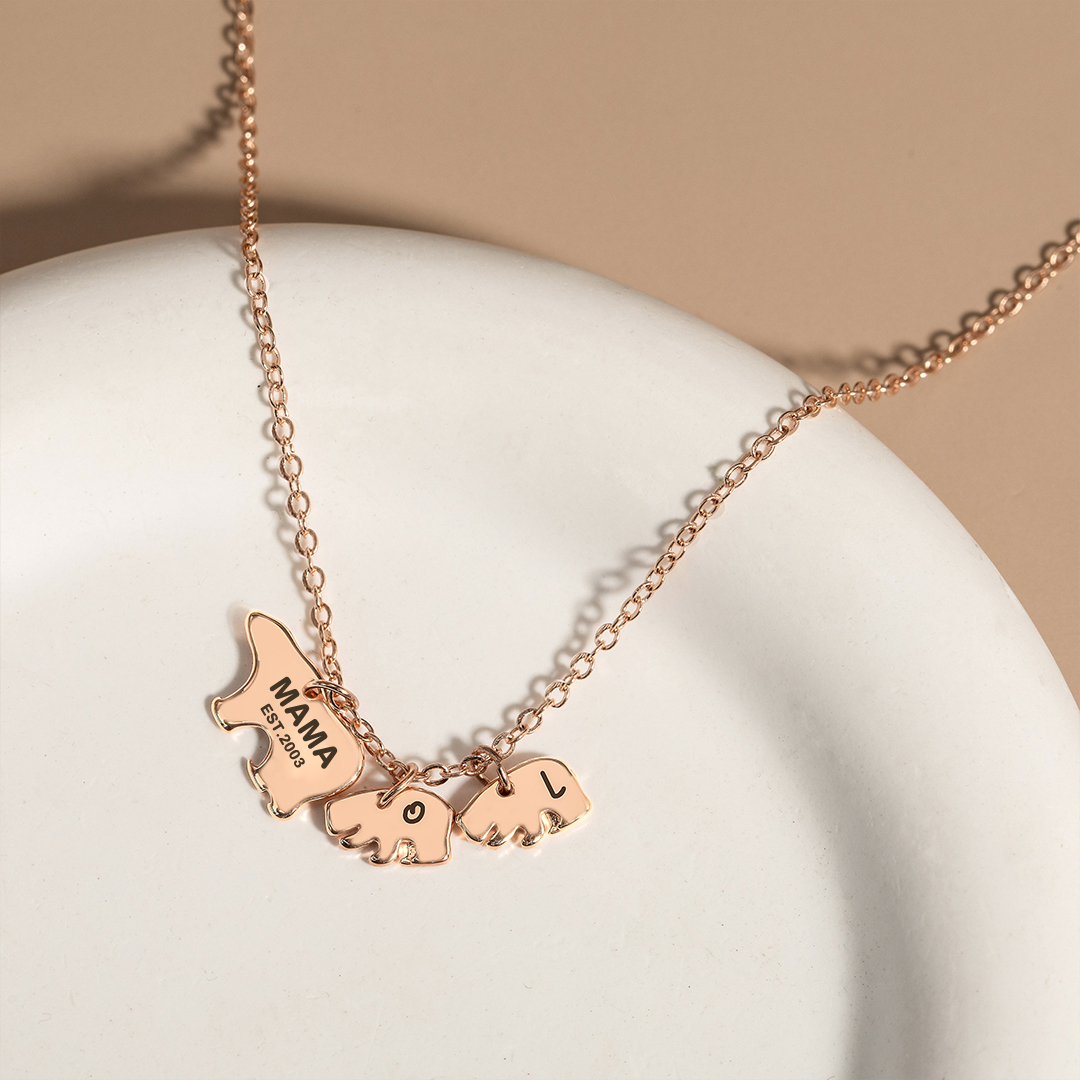 For Mother - You Are The Best Mama Bear In The World Name Custom Necklace