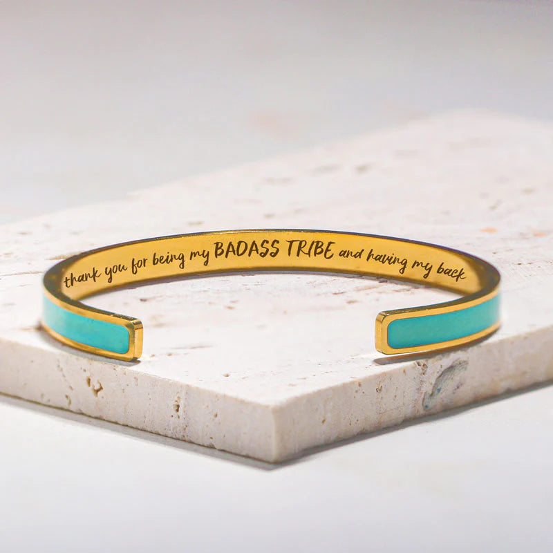 For Friends - Thank You For Being My Badass Tribe And Having My Back Cyan Cuff Bracelet-37bracelet