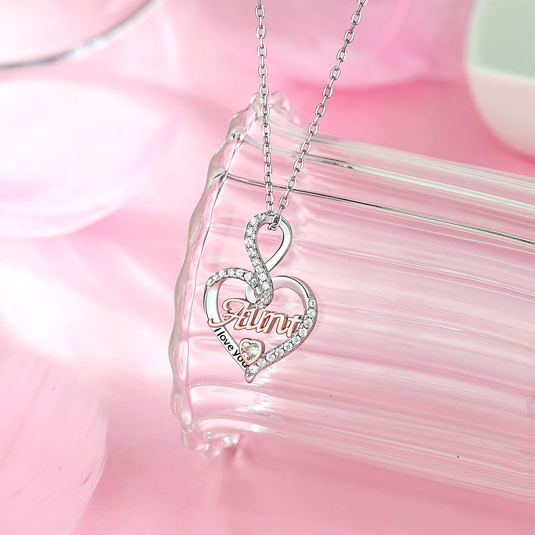 For Aunt - S925 I Love You So Much Infinite Love Aunt Necklace