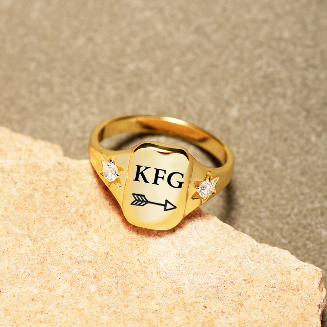 S925 Keep Fucking Going Square Ring