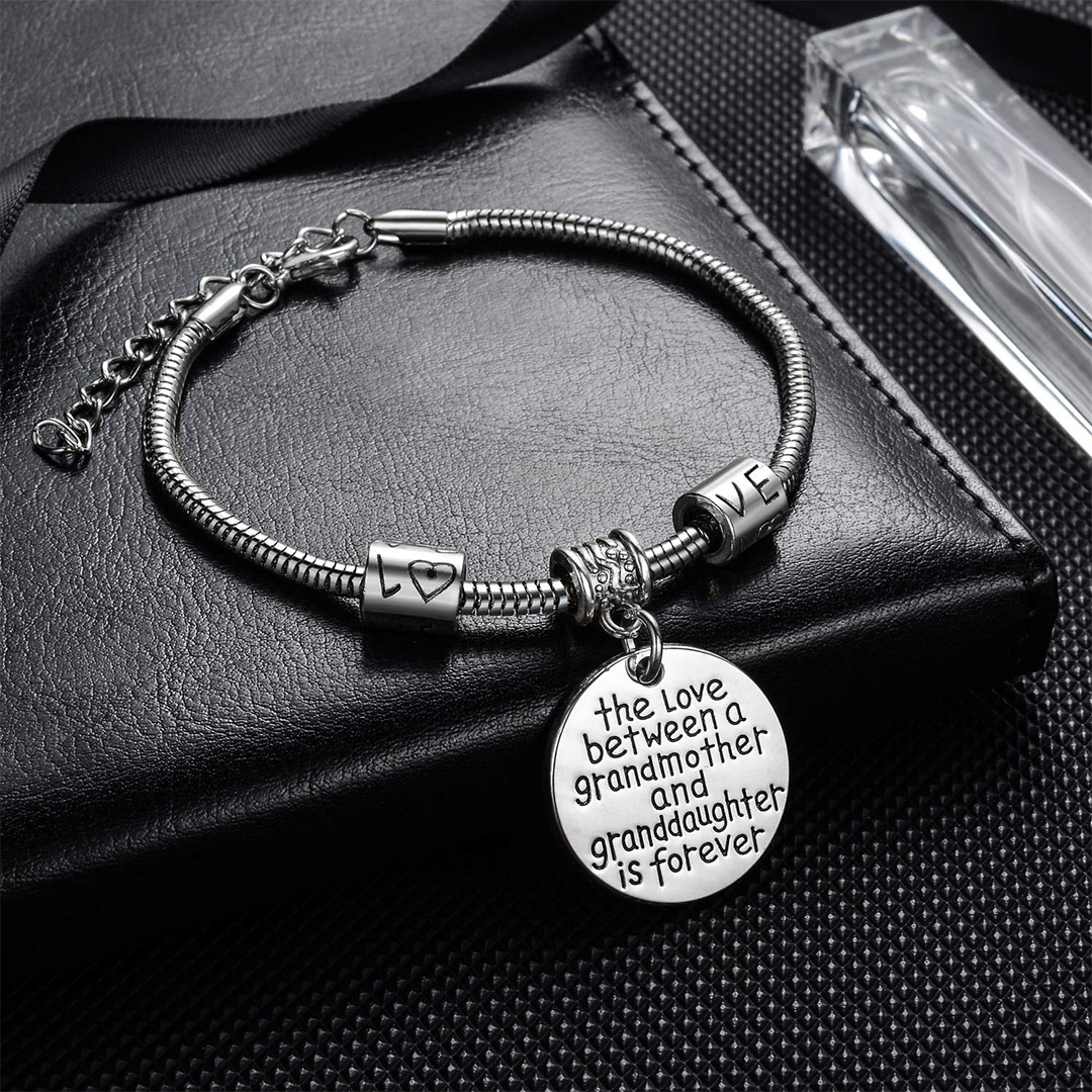 For Granddaughter - S925 Always Keep Me In Your Heart Grandparents And Grandchildren Love Eternal Pendant Bracelet