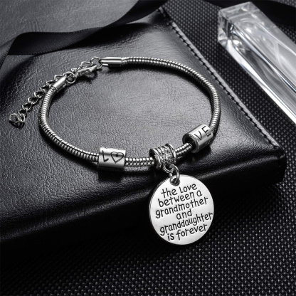 For Granddaughter - S925 Always Keep Me In Your Heart Grandparents And Grandchildren Love Eternal Pendant Bracelet