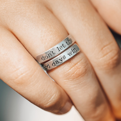 When The Days Get Hard, Don't Let Them Win Engraved Ring