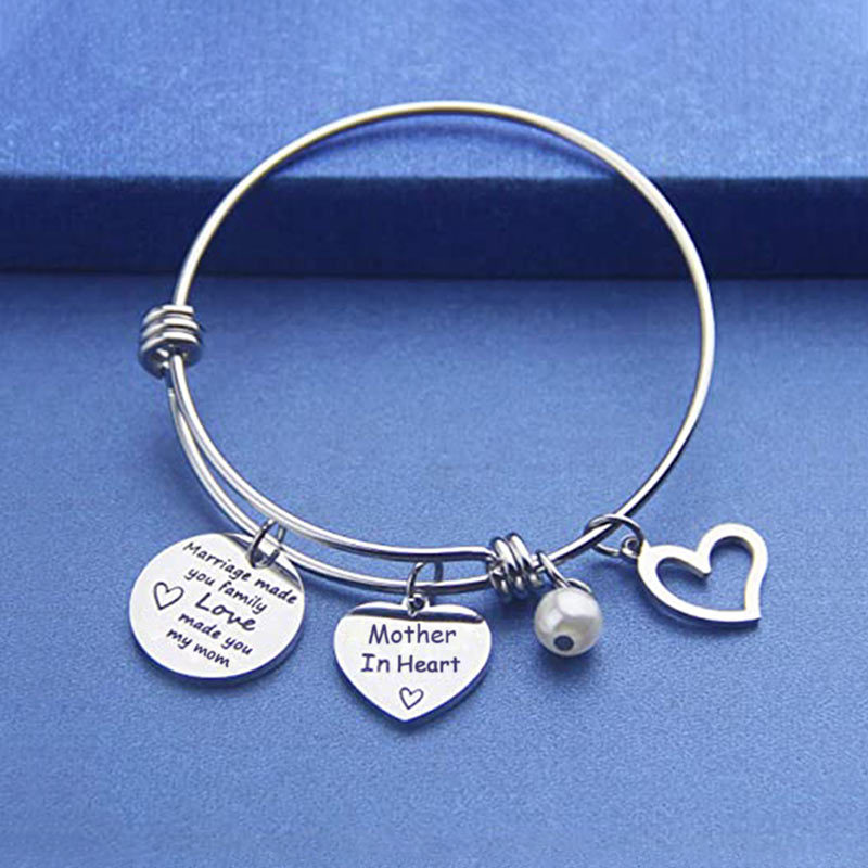 For Mother-In-Law - Love Made You My Mom Bangle Bracelet