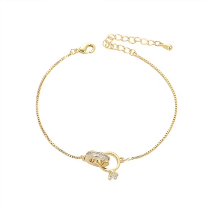 For Wife - S925 I Love You Forever And Always Interlocking Diamond Bracelet