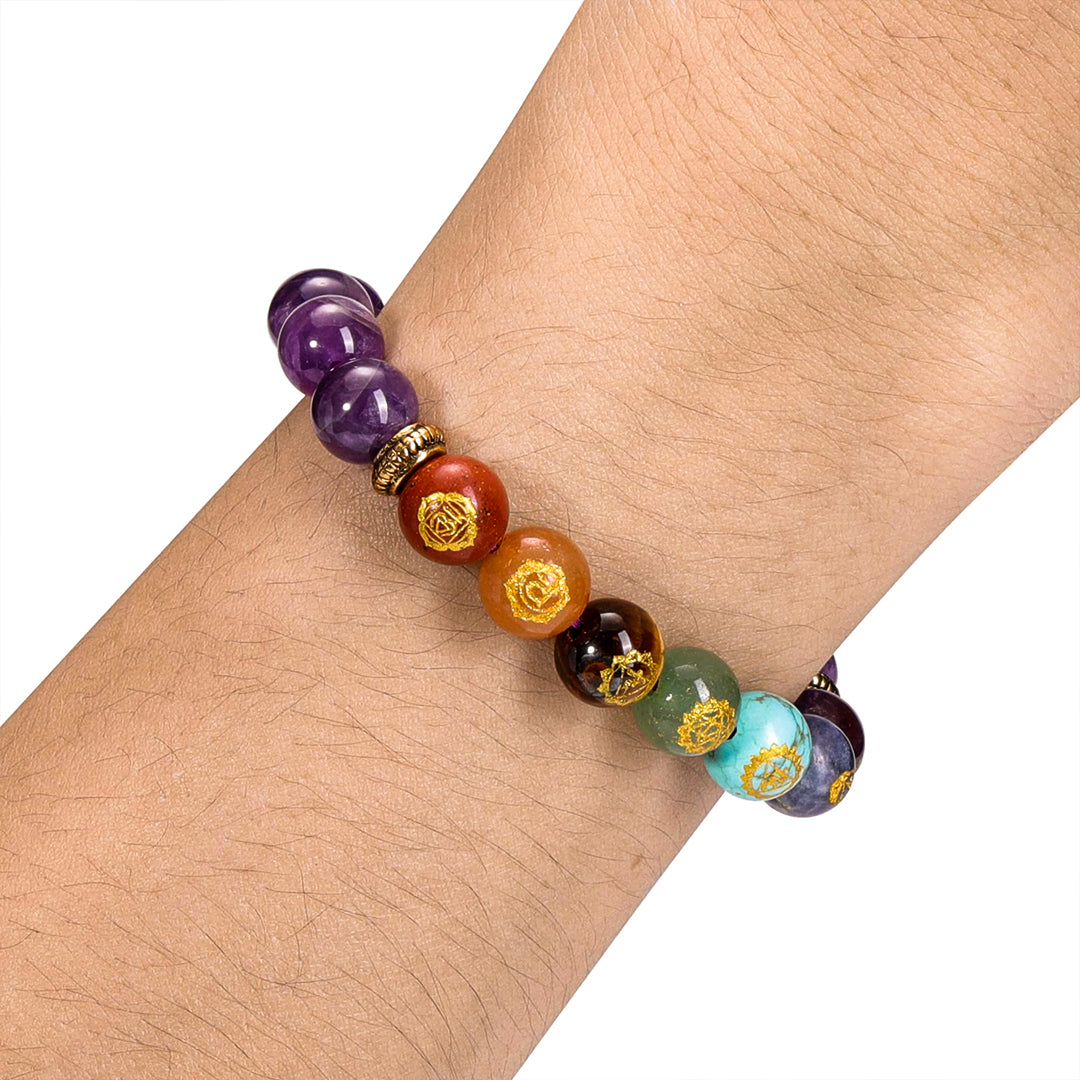 7 Chakra Healing Reiki Amethyst Bracelet