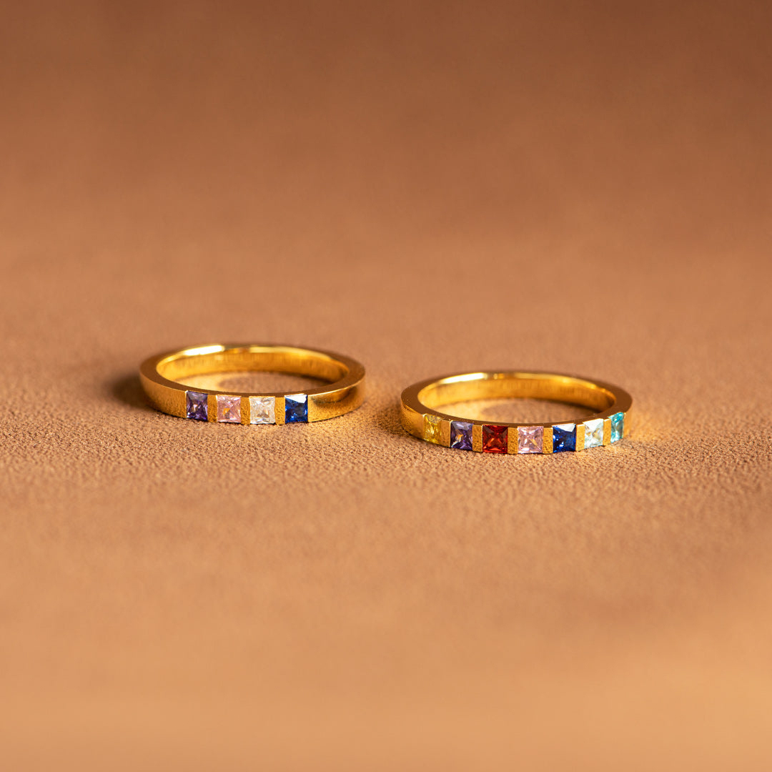 Personalized Birthstone Family Ring