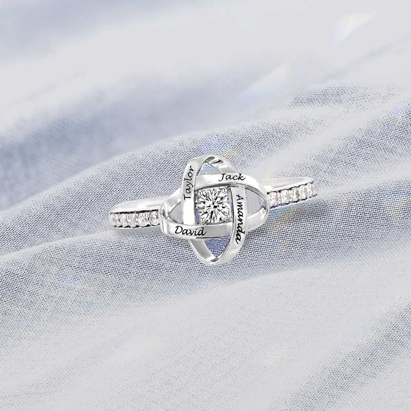 For Mother - Knot Name Custom Ring