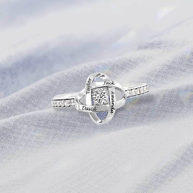 For Mother - Knot Name Custom Ring