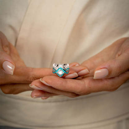 S925 Turquoise Ocean Wave Ring