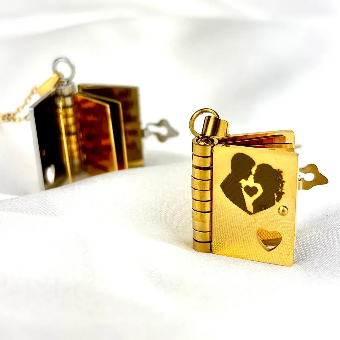 For Love - My Wife Book Necklace