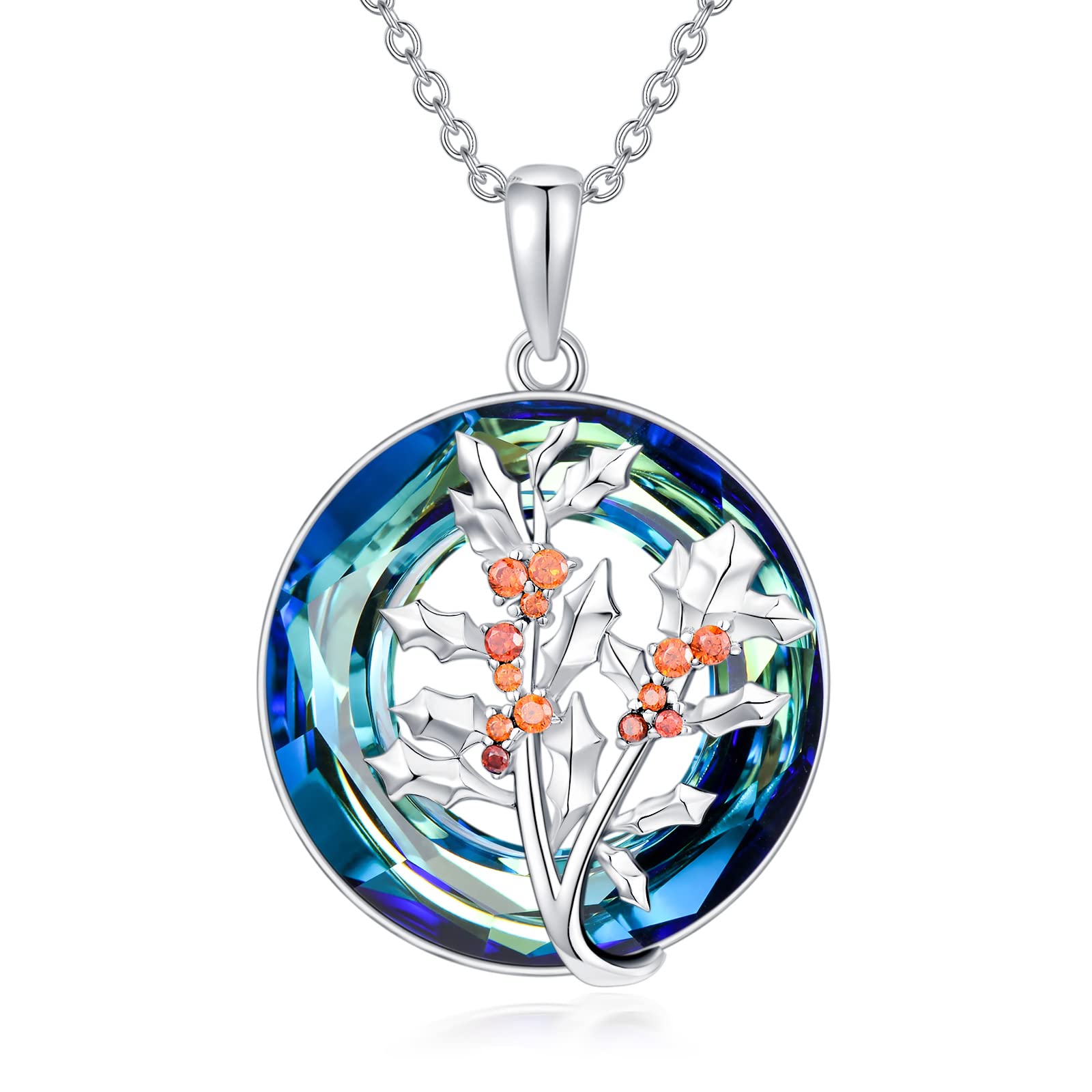 S925 You Belong Somewhere You Feel Free Crystal Birth Month Flower Necklace