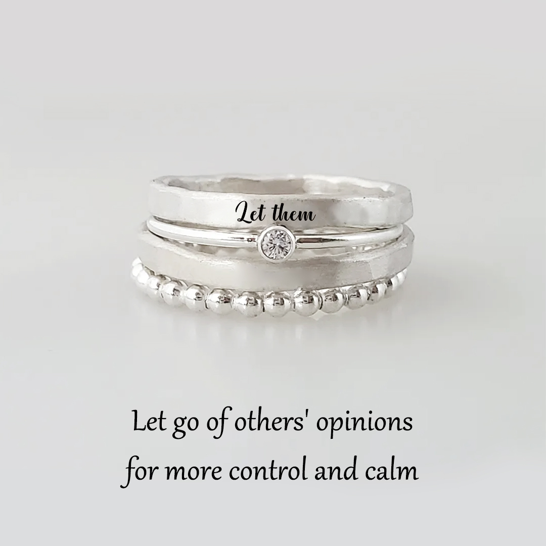 S925 Let Them Stacked Ring - 4 Rings Set