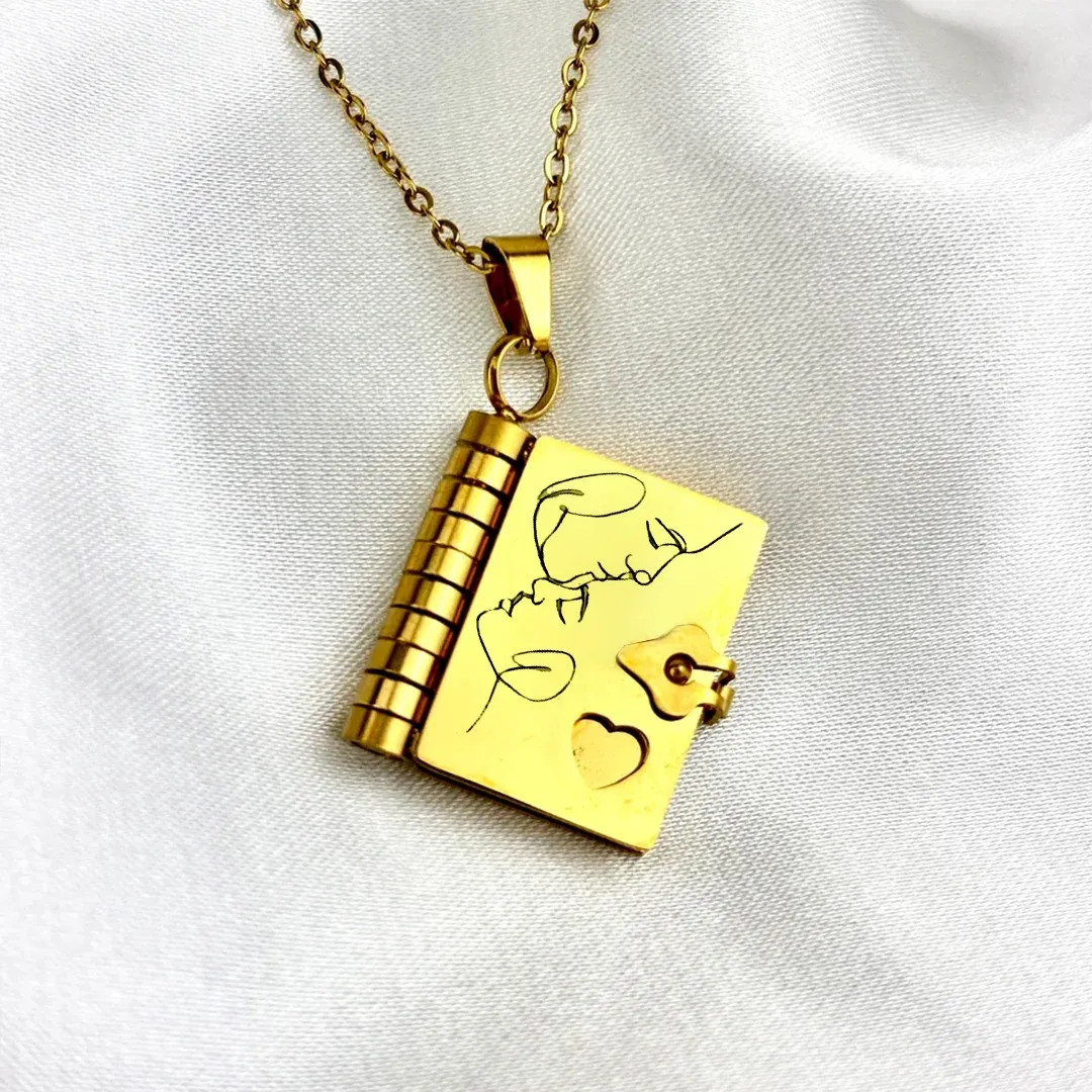 For Love - Our Love Story Is My Favorite Tale Book Necklace