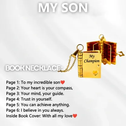 For Son - My Champion Book Necklace