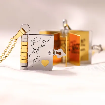 For Love - Our Love Story Is My Favorite Tale Book Necklace