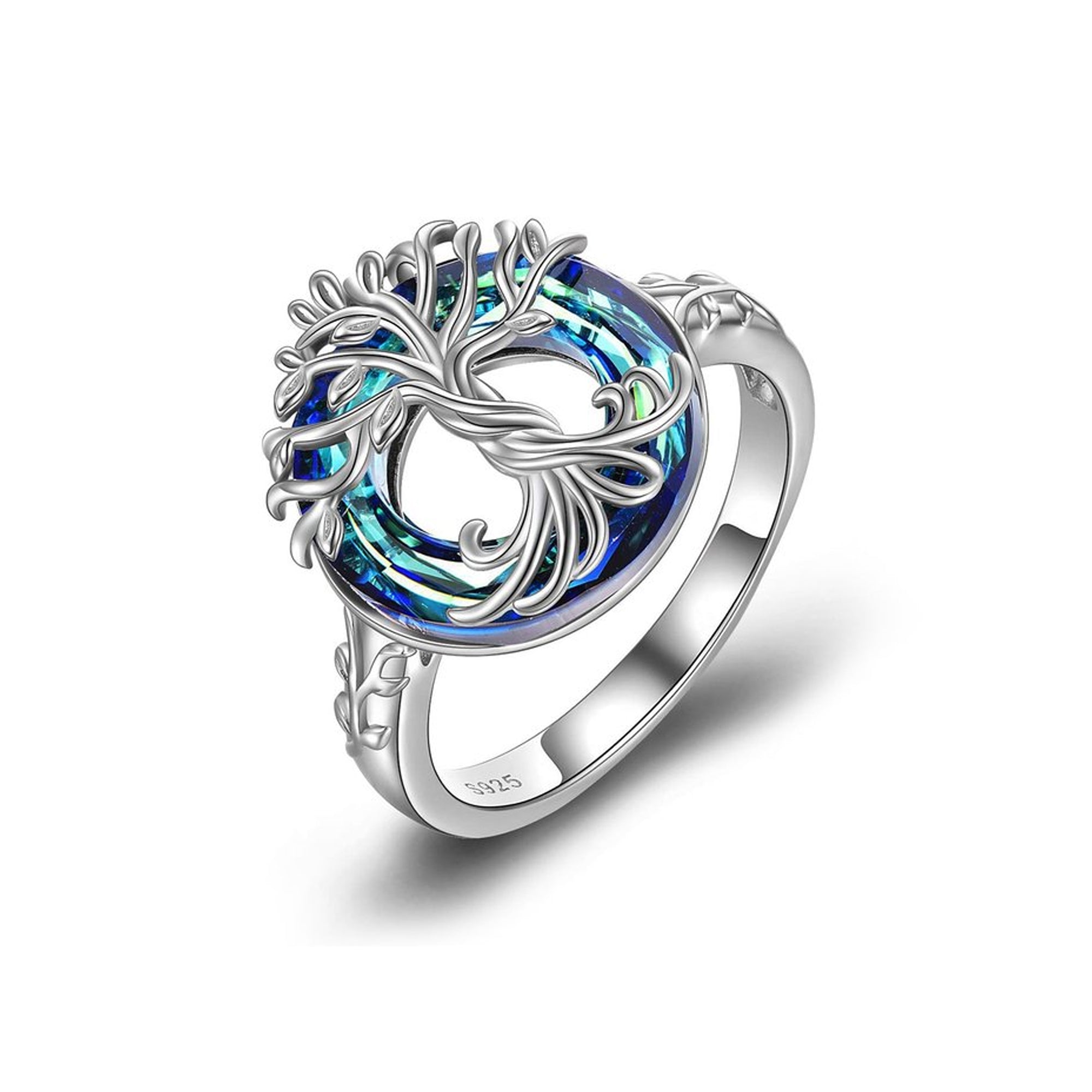 For Mom - S925 Mother is the Family Root Crystal Life Tree Crystal Ring