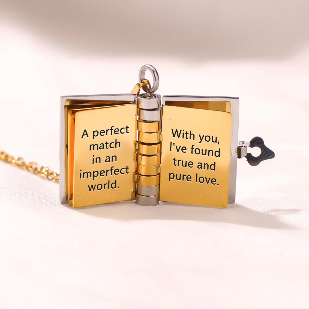 For Love - Our Love Story Is My Favorite Tale Book Necklace