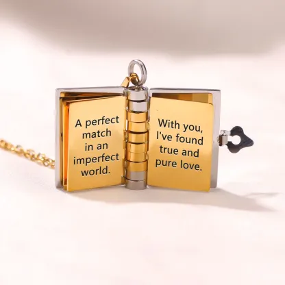 For Love - Our Love Story Is My Favorite Tale Book Necklace