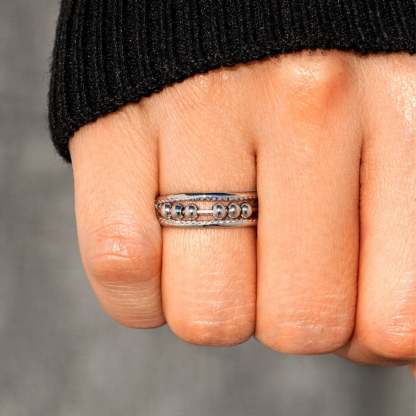 For Daughter - S925 Drive Away Your Anxiety Two Layer Beads Fidget Ring